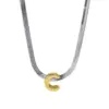 Wholesale Elegant Simple Luxury Stainless Steel 18K Gold Plated 26 Letter Pendant Necklace Women Casual Weekend Date Selfie Festival