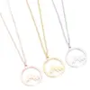 Wholesale Jewelry Fashion Mountain 201 Stainless Steel 18K Gold Plated Stainless Steel Necklaces