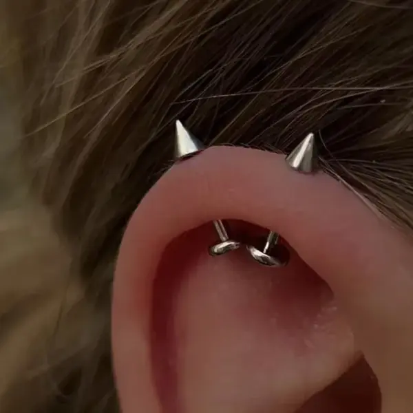 1 Piece Lip Rings Simple Style Classic Style Geometric Pure Titanium Titanium Alloy Plating Inlay Rhinestones 14K Gold Plated White Gold Plated Lip Rings Ear Cartilage Rings & Studs