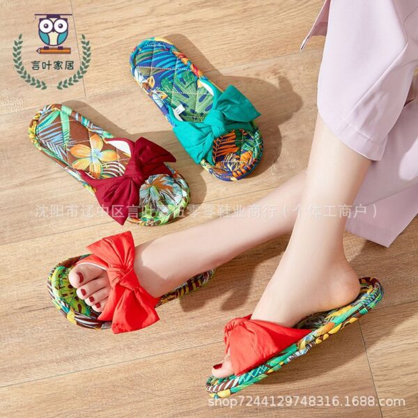 Wholesale Four Seasons 2024 New Home Indoor Slippers Indoor Soft Bottom Mute Non-slip Floor Home Butterfly Cloth Slippers