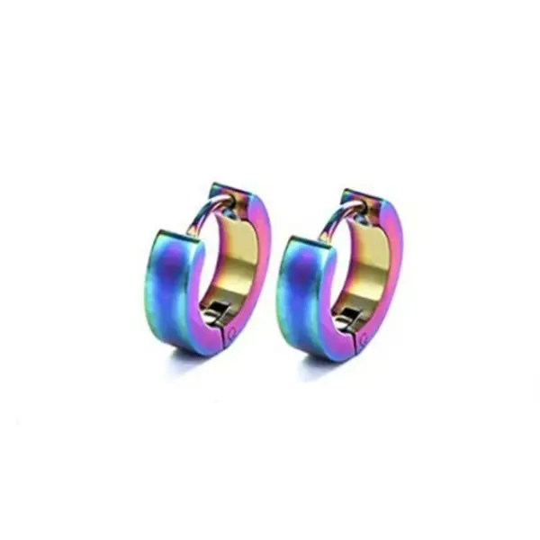 Wholesale 1 Pair Simple Style Circle Plating Titanium Steel Earrings
