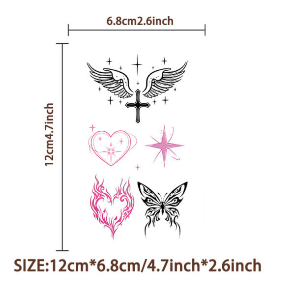 Wholesale Cartoon Y2K pink black love tattoo stickers waterproof holiday party children disposable tattoo stickers