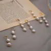 Fashion Irregular Pearl Copper Drop Earrings 1 Pair