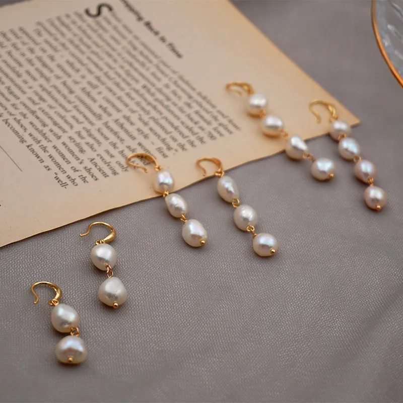 Wholesale Fashion Irregular Pearl Copper op Earrings 1 Pair