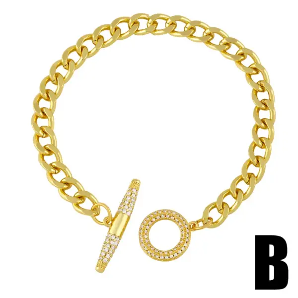 Wholesale Fashion Heart-shape Copper Inlaid Zircon Bracelet Wholesale
