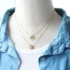 Wholesale PVD Coated Real Gold Plated 18K Gold Letter Stainless Steel Copper Basic Simple Style Waterproof Non Tarnish Stainless Steel Pendant Necklace