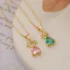 Wholesale Simple Style Commute Geometric Copper 18k Gold Plated Zircon Pendant Necklace In Bulk