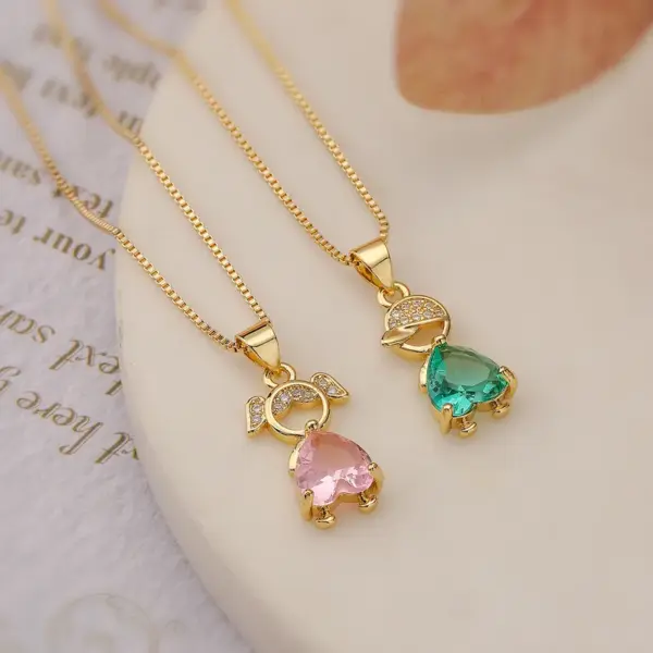 Wholesale Simple Style Commute Geometric Copper 18k Gold Plated Zircon Pendant Necklace In Bulk