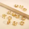 Wholesale Jewelry Retro Smiley Face Snake Bow Knot 304 Stainless Steel Open Rings