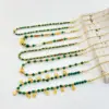 Wholesale Retro Geometric 304 Stainless Steel Malachite Necklace In Bulk