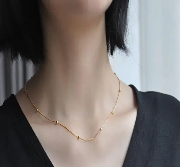 oly-5cff757708ab161181c46fb292ec3c01 Wholesale PVD Coated Real Gold Plated 18K Gold Heart 304 Stainless Steel Titanium Steel Waterproof Non Tarnish 304 Stainless Steel Titanium Steel Necklace