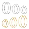 Wholesale 1 Pair Fashion Solid Color Stainless Steel Hoop Earrings