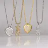 Wholesale Cartoon Style Bear Heart Shape Copper Plating Inlay Zircon Sweater Chain 1 Piece