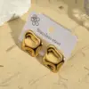 Wholesale Irregular Shape Water Plating Stainless Steel 201 Folded Rhombus Square Earrings Fashionable Casual Modern Style Jewelry