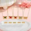 Wholesale Valentine's Day Gift Heart-shaped Souvenir Necklace Pendant Earrings High-end 304 Stainless Steel Jewelry Set 18K Real Gold Plated Vacuum Electroplating Natural Stone Zircon