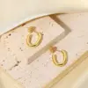 Wholesale Fashion Geometric Plating 304 Stainless Steel No Inlaid PVD Coated Earrings