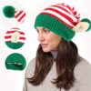 Wholesale Small ear striped Christmas hat jacquard beanie