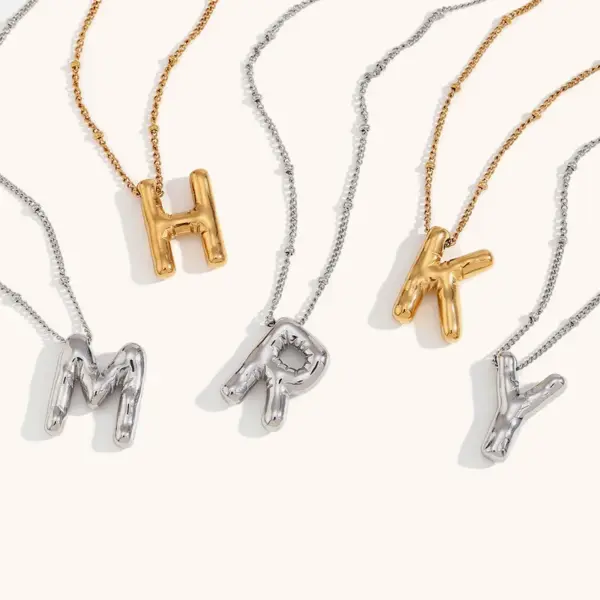 Wholesale Ig Style Simple Style Letter Stainless Steel Plating 18k Gold Plated Pendant Necklace