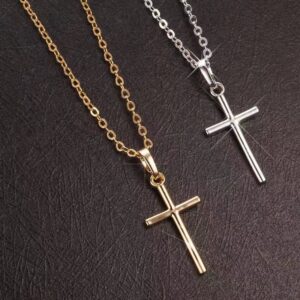 Wholesale European and American cross-border jewelry personalized fashion cross pendant necklace retro versatile men's and women's necklace clavicle chain