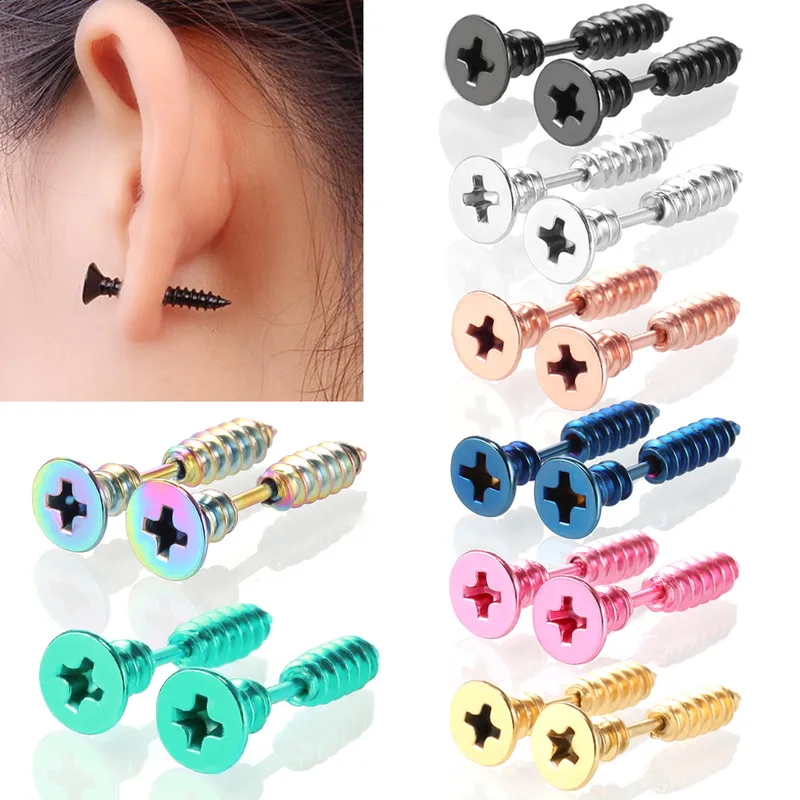 Wholesale Fashion Solid Color Stainless Steel Ear Studs 1 Piece