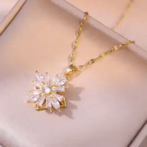 X0743 White Rotating [1] Necklace [Pendant Included]