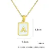 Fashion Letter Stainless Steel Inlay Shell Pendant Necklace 1 Piece