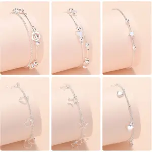 Wholesale Fashion Geometric Star Heart Shape Copper Plating Bracelets 1 Piece