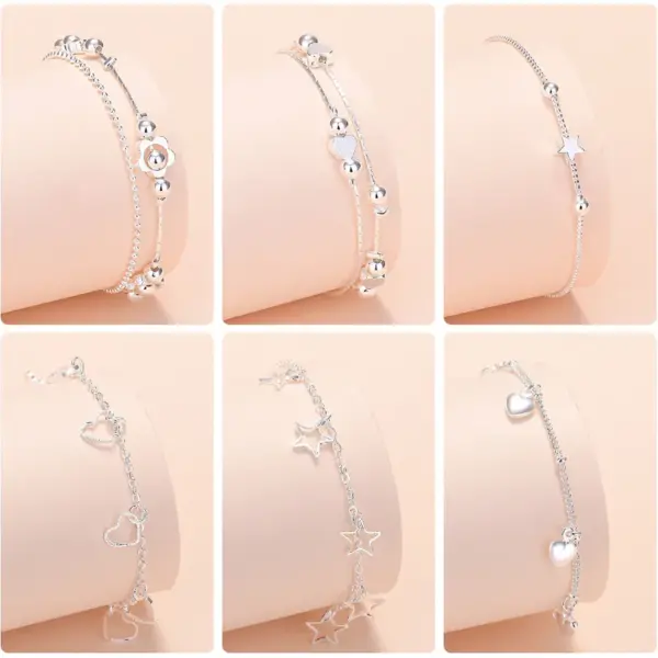 Wholesale Fashion Geometric Star Heart Shape Copper Plating Bracelets 1 Piece