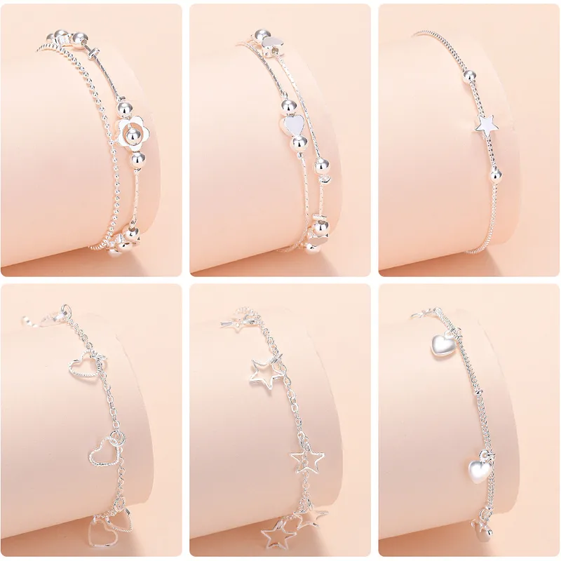 Wholesale Fashion Geometric Star Heart Shape Copper Plating Bracelets 1 Piece