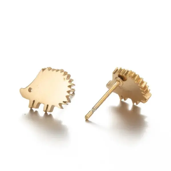 PVD Coated 18K Gold Real Gold Plated Hedgehog 304 Stainless Steel Fashion Waterproof Non Tarnish Ear Studs