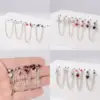 Wholesale 1 Piece Ear Cartilage Rings & Studs Fashion Heart Shape 304 Stainless Steel Rhinestone Zircon Inlay Rhinestones Zircon