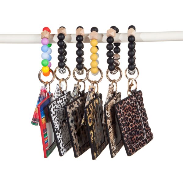 oly-5d271499429b9c4a316b831c7e5ff51a Wholesale Keychain Card Holder Pu Tassel Id Bag Wrist Keychains