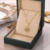 Wholesale Real Gold Plated Snowflake 304 Stainless Steel Elegant Waterproof Non Tarnish Pendant Necklace