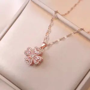 X3349 Pink Love Rotating Necklace