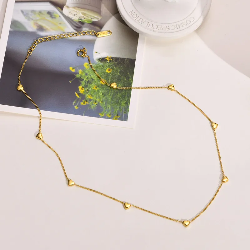 Wholesale Simple Style Heart Shape Stainless Steel Titanium Steel Plating Necklace 1 Piece