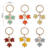 oly-5d316807f6d6c67eb86cb178f1b8ebd7 Wholesale Fall Thanksgiving Colorful Maple Leaf Oil oplet Keychain