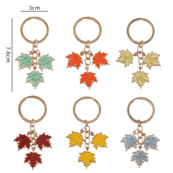 oly-5d316807f6d6c67eb86cb178f1b8ebd7 Wholesale Fall Thanksgiving Colorful Maple Leaf Oil oplet Keychain