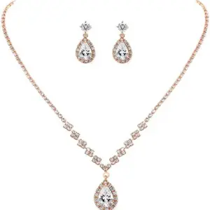 463 Rose Gold Necklace Ear Stud