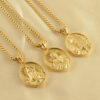 Wholesale Retro 3D Embossed Madonna Pendant Men's 18K Stainless Steel Necklace Jewelry