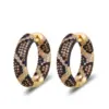 Wholesale Simple Style Circle Copper Zircon Gold Plated Earrings