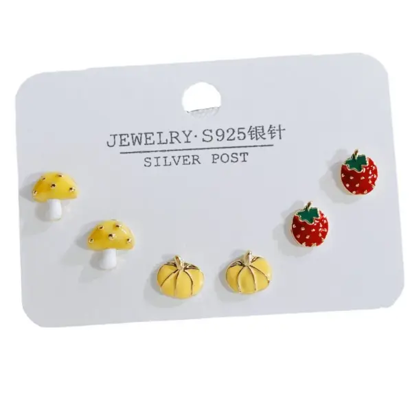 Wholesale 1 Set Sweet Heart Shape Plating Copper Ear Studs