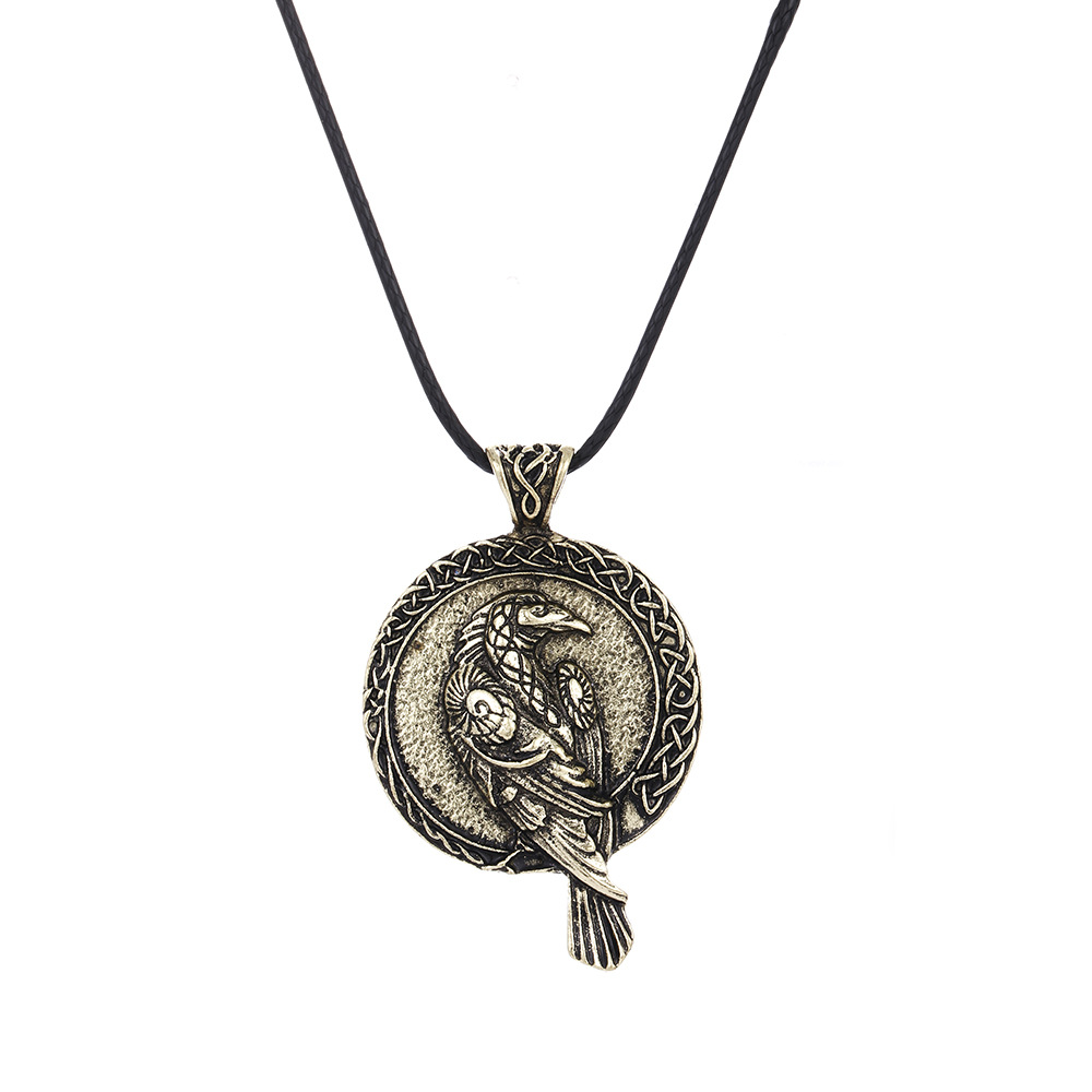 Wholesale Nordic Amulet Necklace Viking Crow Pendant Blackbird Celtic Crow Necklace Men and Women Jewelry