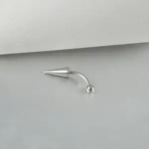 Steel Pointed Cone Ball Eyebrow Ring-8mm