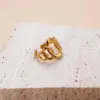 Wholesale PVD Coated Human Face Heart Shape 304 Stainless Steel Retro Classic Style Waterproof Non Tarnish Open Ring