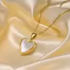 Wholesale PVD Coated Real Gold Plated 18K Gold Heart Shape 304 Stainless Steel Simple Style Waterproof Non Tarnish 304 Stainless Steel Necklace Pendant