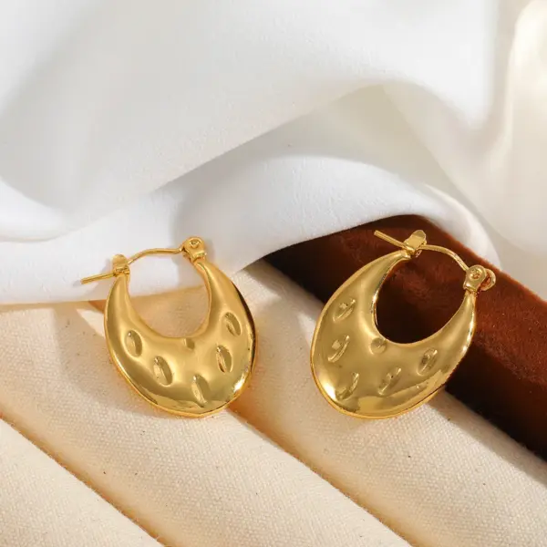 Wholesale 1 Pair Basic Simple Style Irregular Geometric Plating 304 Stainless Steel 18K Gold Plated Earrings