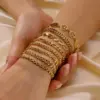 PVD Coated Real Gold Plated 18K Gold Tree 201 Stainless Steel Retro Streetwear Waterproof Non Tarnish 201 Stainless Steel Bracelets