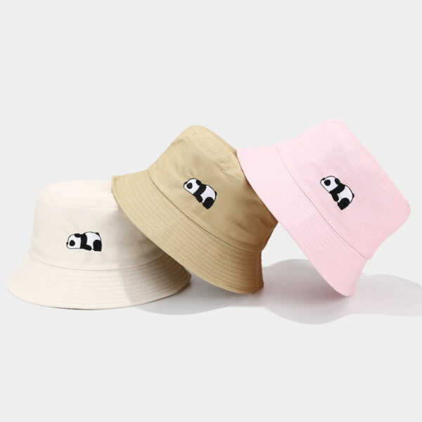 Wholesale Cute Little Panda Embroidered Fisherman Hat Women's Fashionable Outdoor Korean-style All-match Summer Instagram Style Sunshade Hat