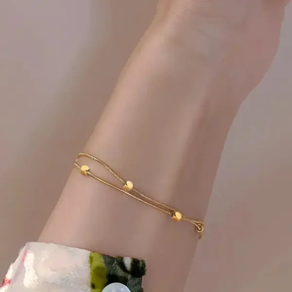 Wholesale PVD Coated 18K Gold Plated Solid Color Stainless Steel Glam Solid Color Waterproof Non Tarnish 304 Stainless Steel Bracelets