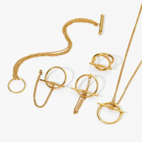 Wholesale PVD Coated Real Gold Plated 16K White Plating Solid Color 304 Stainless Steel Casual Waterproof Non Tarnish Bracelets Earrings Necklace